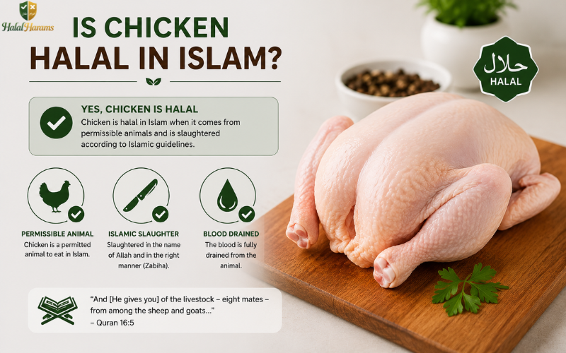 Is Chicken Halal in Islam infography