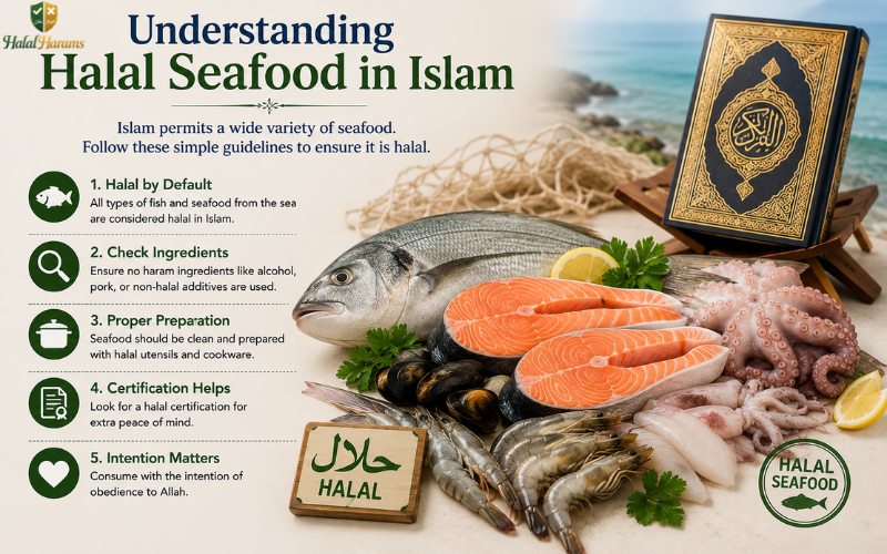 Understanding Halal Seafood in Islam Infographic